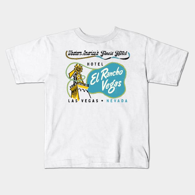 El Rancho Casino & Hotel Las Vegas Kids T-Shirt by darklordpug